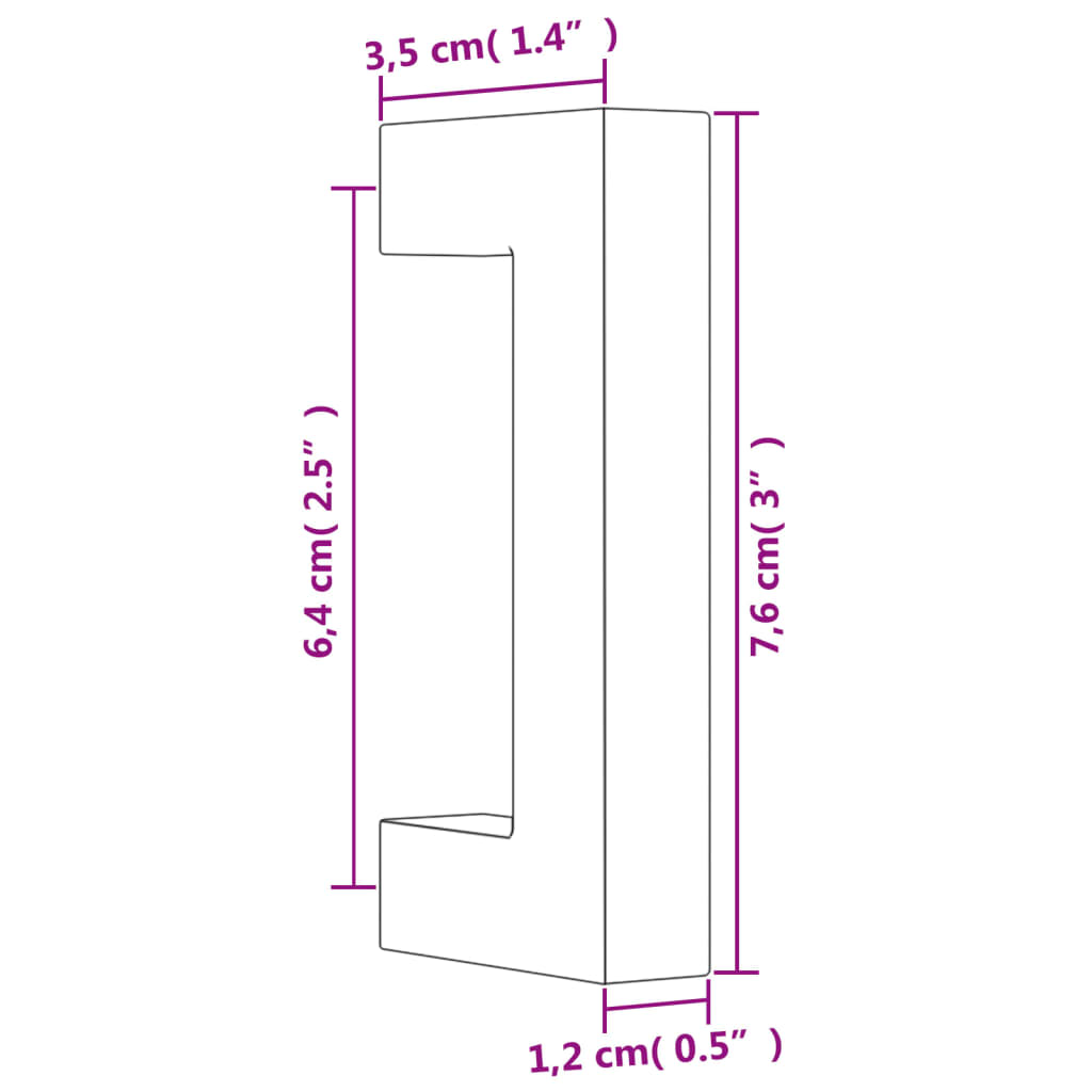 vidaXL Poignées d'armoire 10 pcs bronze 64 mm acier inoxydable