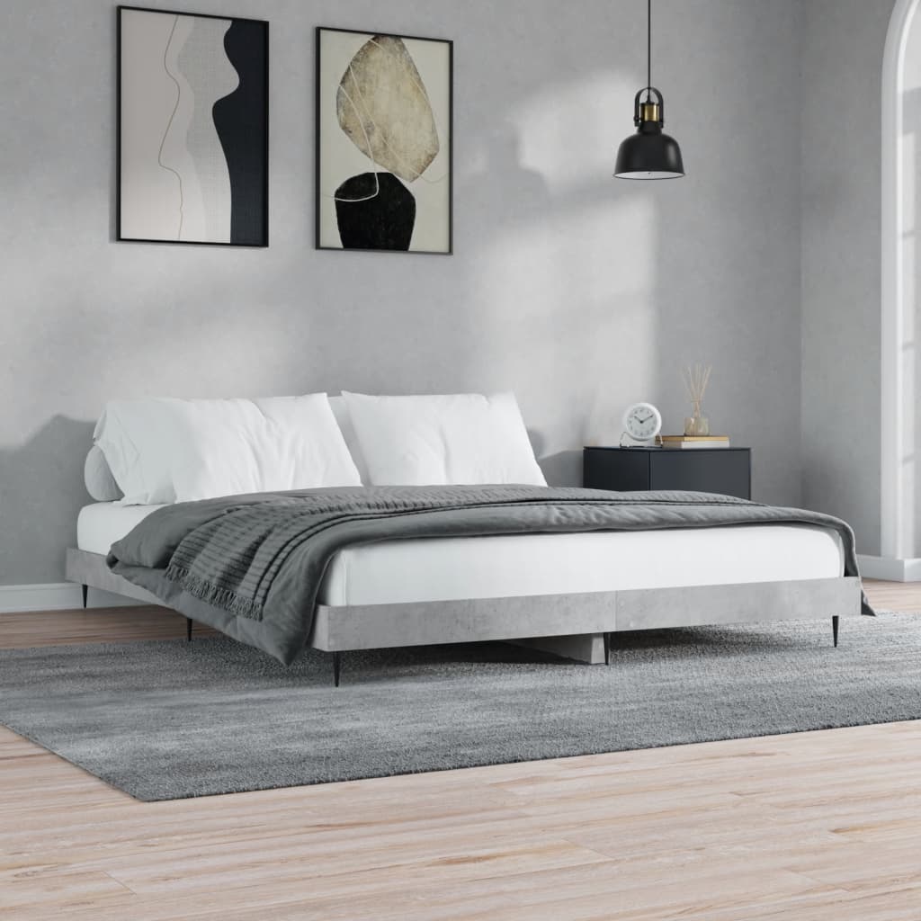 vidaXL Cadre de lit sans matelas gris béton 180x200 cm