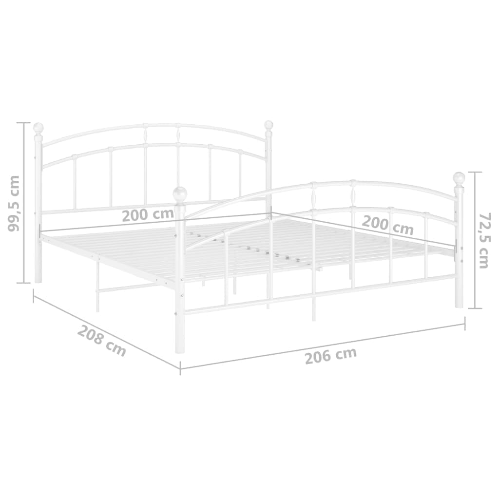 vidaXL Cadre de lit sans matelas blanc métal 200x200 cm