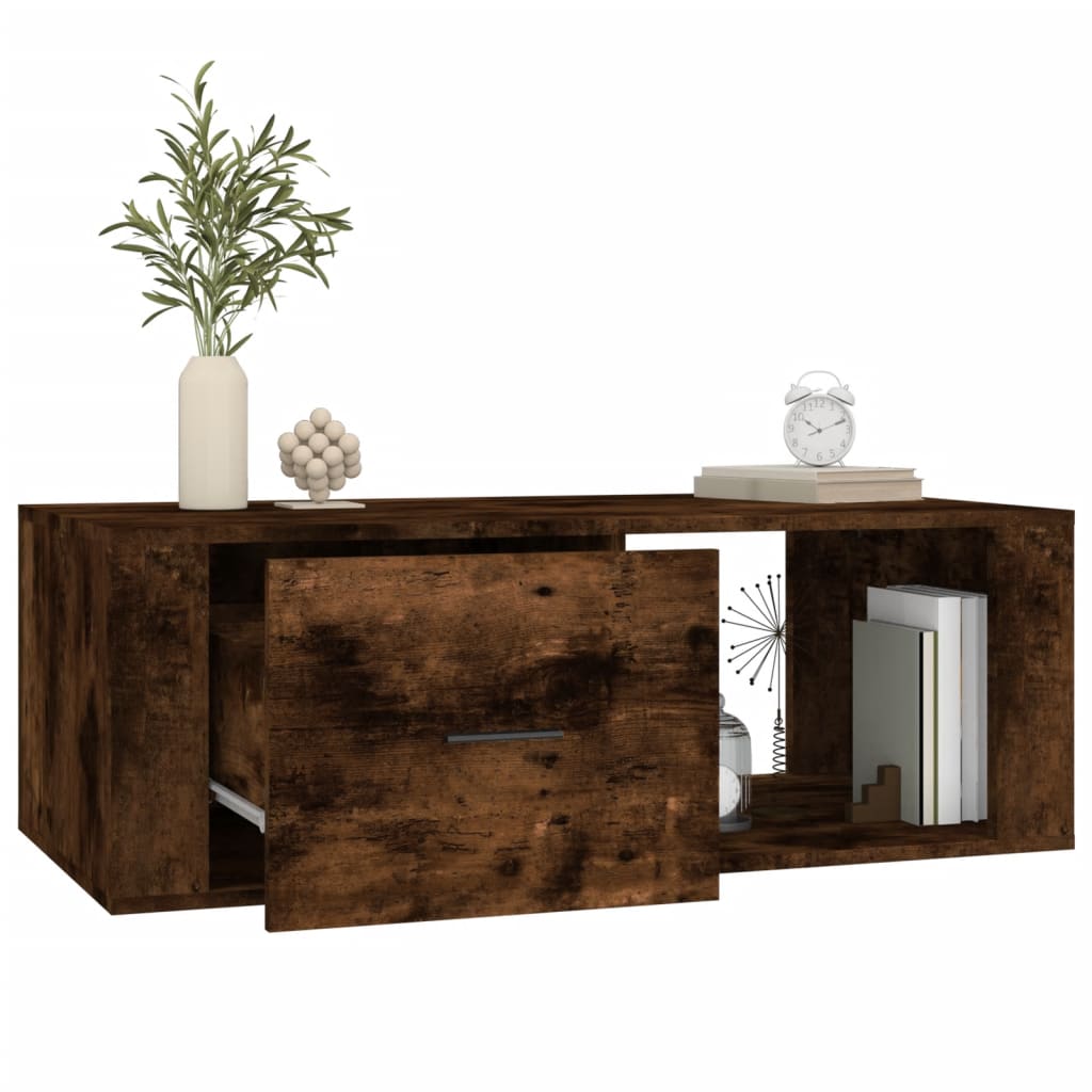 vidaXL Table basse Chêne fumé 100x50,5x35 cm Bois d'ingénierie