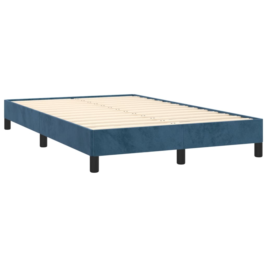 vidaXL Cadre de lit bleu foncé 120x190 cm velours