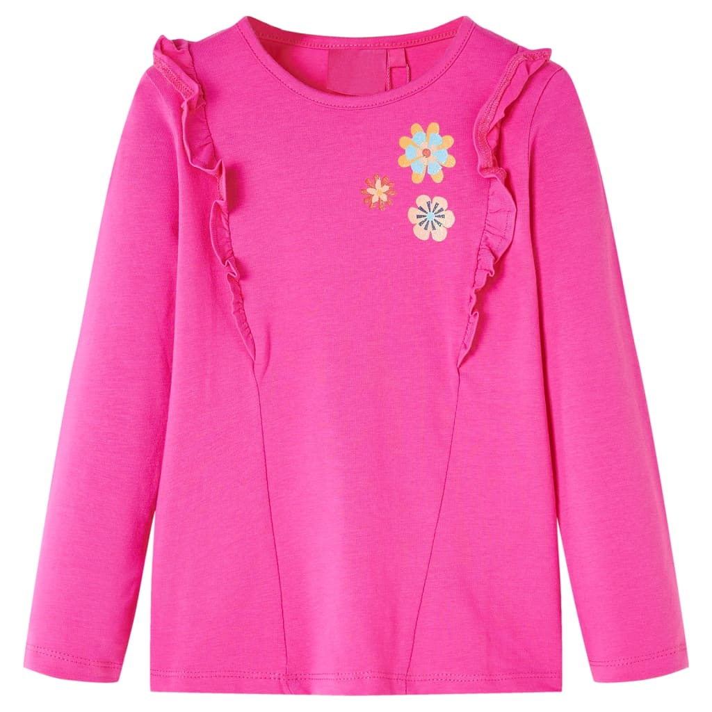 T-shirt enfants à manches longues rose foncé 116