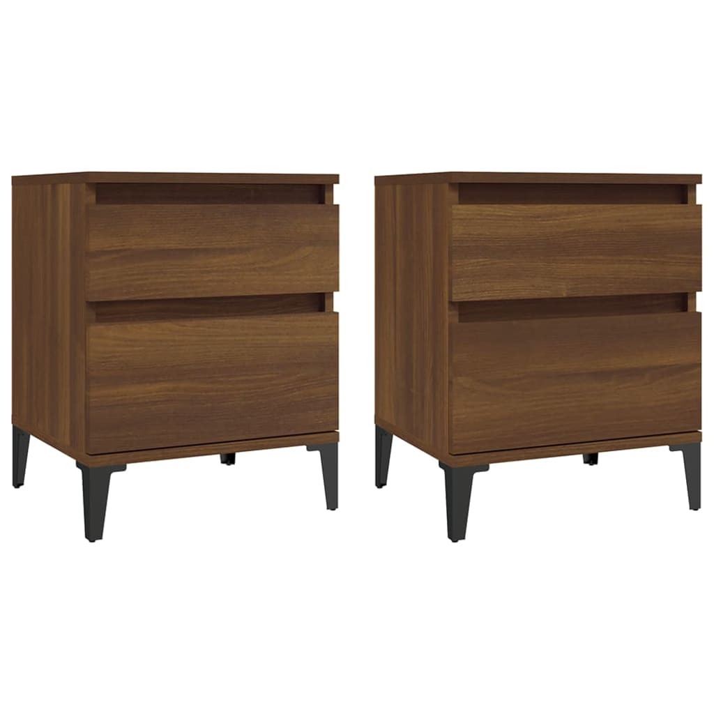 vidaXL Tables de chevet 2 pcs Chêne marron 40x35x50 cm