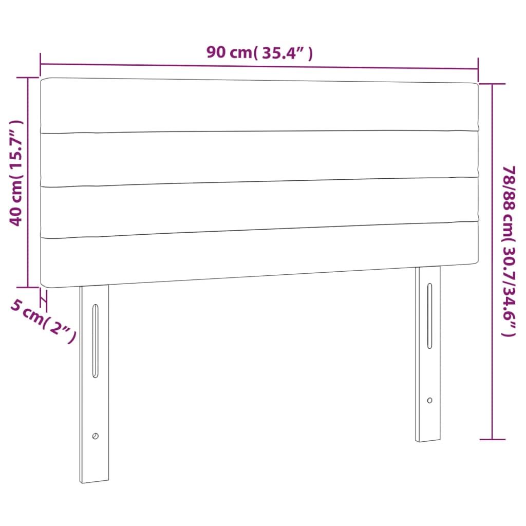 vidaXL Tête de lit Bleu 90x5x78/88 cm Tissu