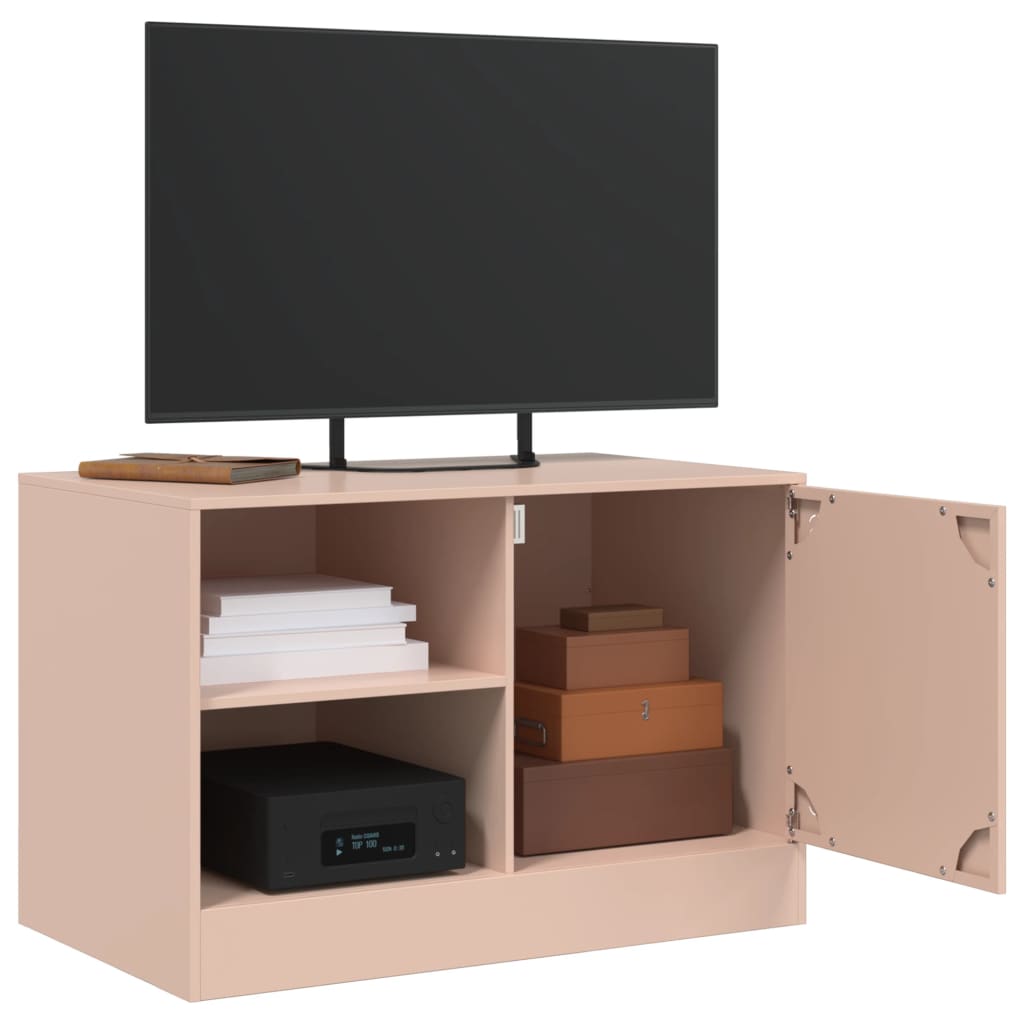 vidaXL Meuble TV rose 67x39x44 cm acier