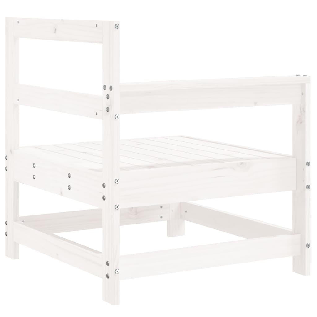 vidaXL Canapé d'angle de jardin blanc bois de pin massif