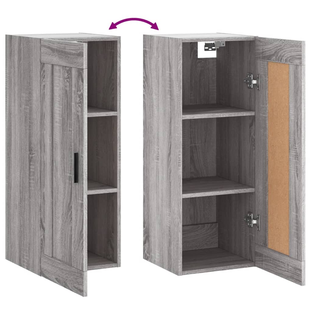 vidaXL Armoire murale sonoma gris 34,5x34x90 cm bois d'ingénierie