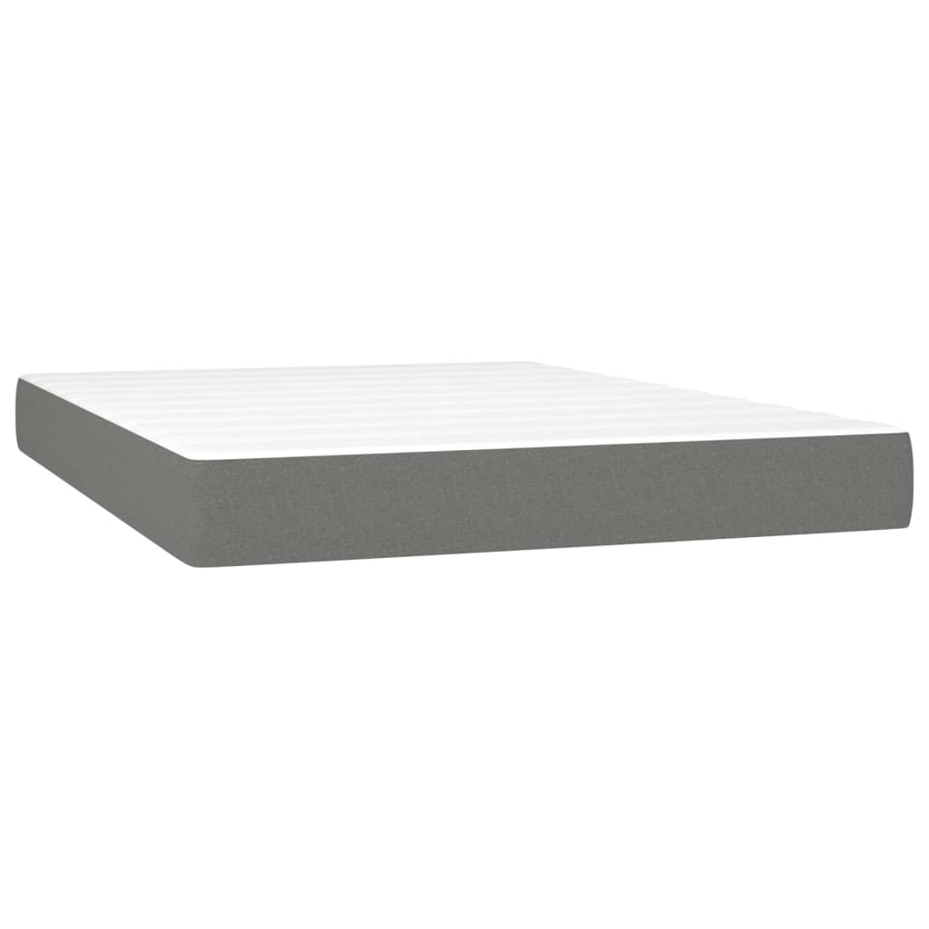 vidaXL Sommier à lattes de lit et matelas et LED Gris foncé 140x190 cm