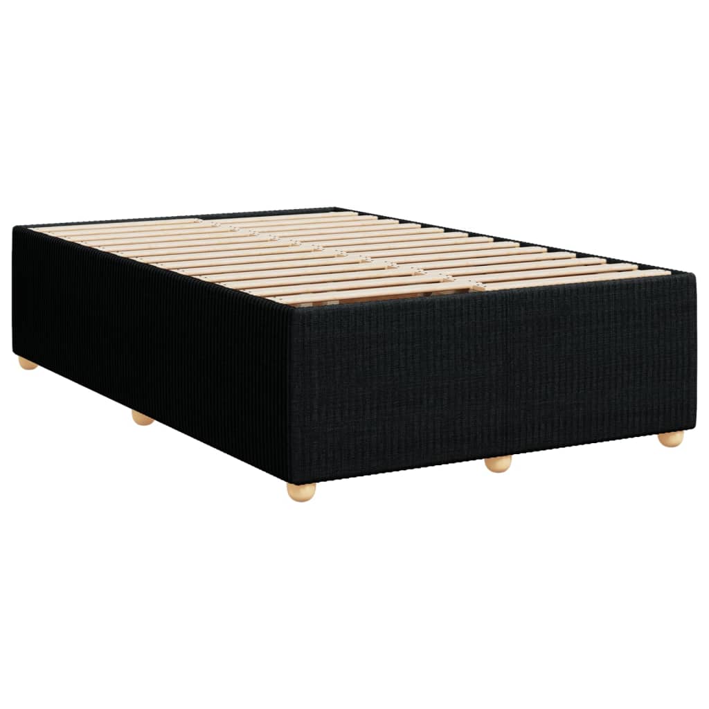 vidaXL Sommier à lattes de lit avec matelas Noir 120x200 cm Tissu