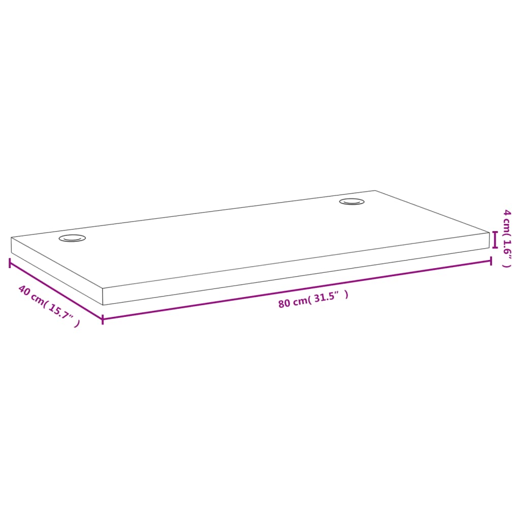 vidaXL Dessus de bureau 80x40x4 cm bambou