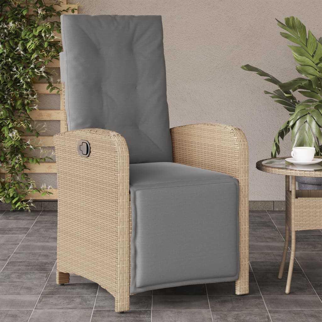 vidaXL Chaises inclinables de jardin lot de 2 avec repose-pied rotin