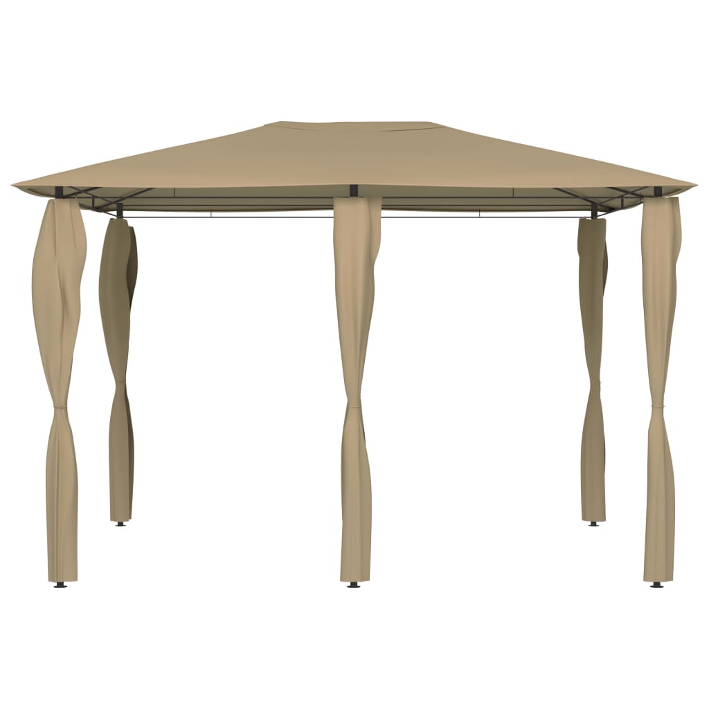 vidaXL Belvédère avec revêtement de poteaux 3x4x2,6 m Taupe 160 g/m²