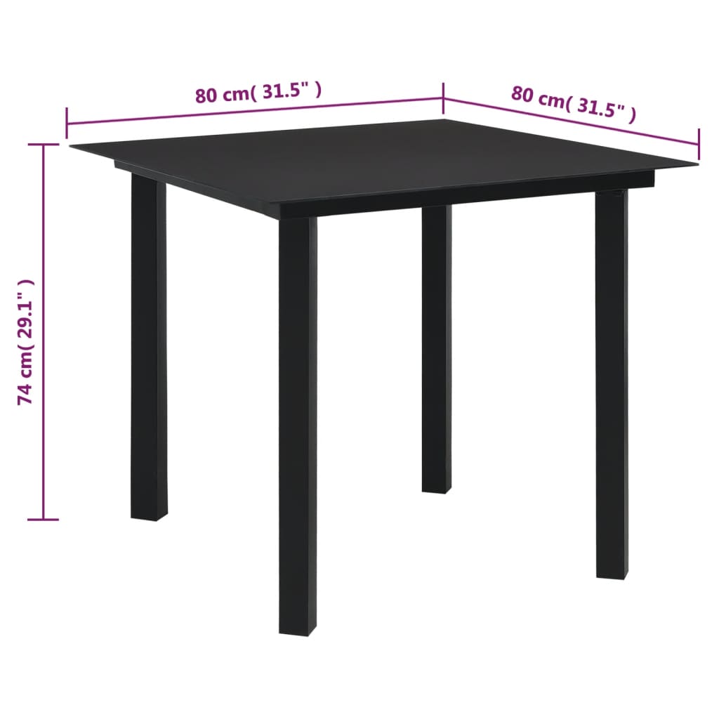 vidaXL Ensemble à manger de jardin 5 pcs Noir Rotin PVC