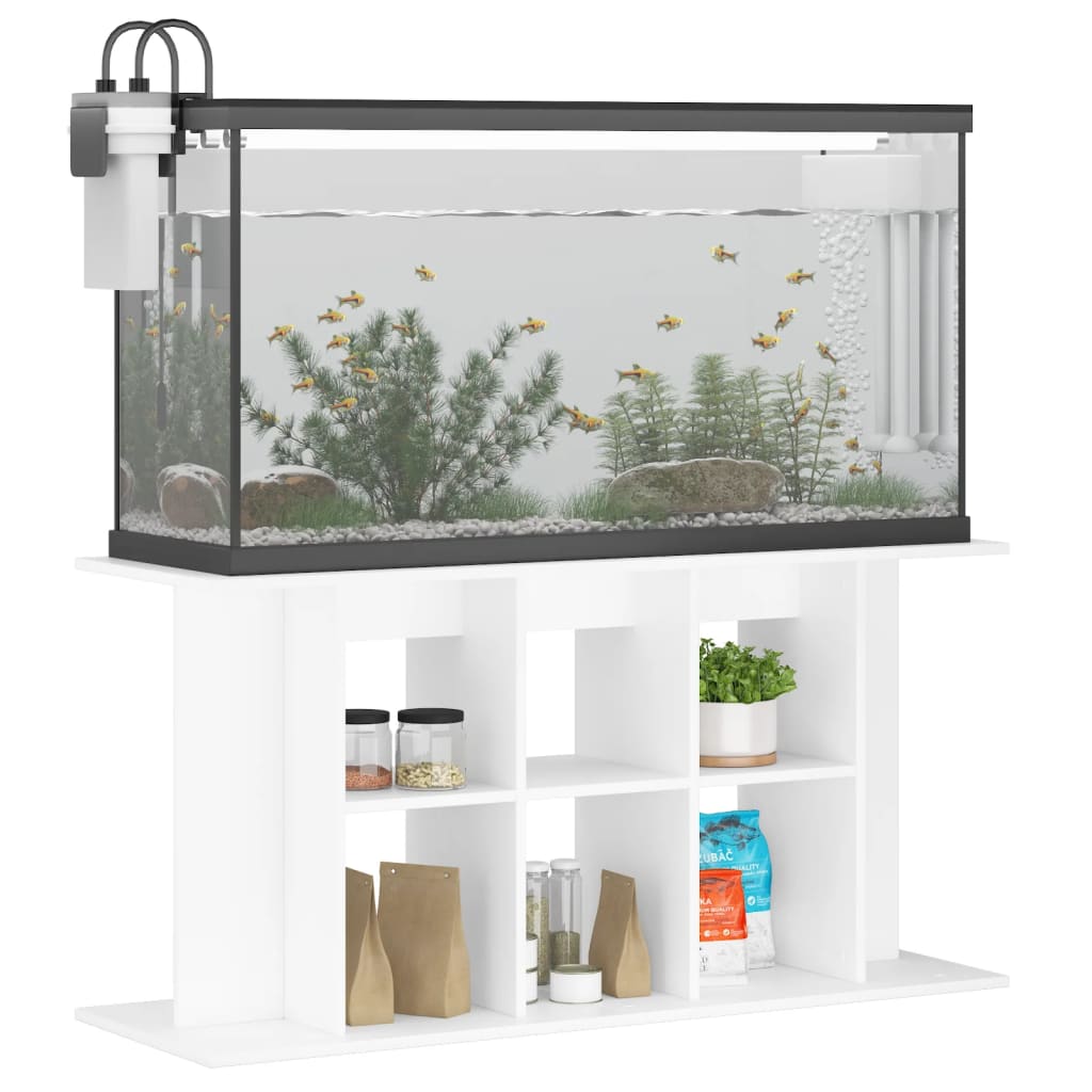 vidaXL Support pour aquarium blanc 120x40x60 cm bois d'ingénierie