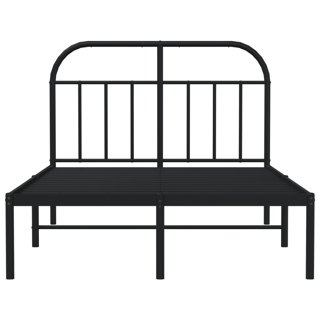 vidaXL Cadre de lit métal sans matelas avec tête de lit noir 120x190cm