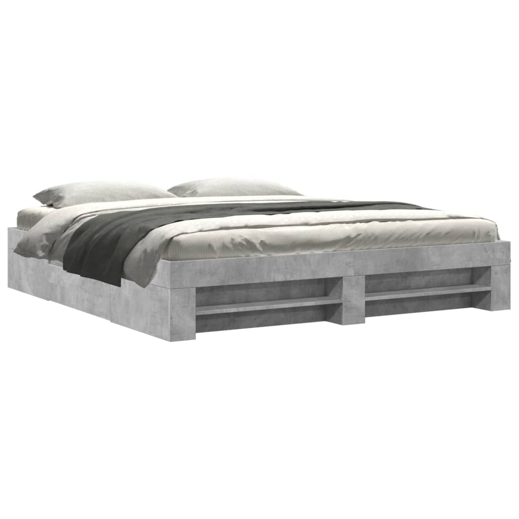 vidaXL Cadre de lit sans matelas gris béton 180x200 cm bois ingénierie