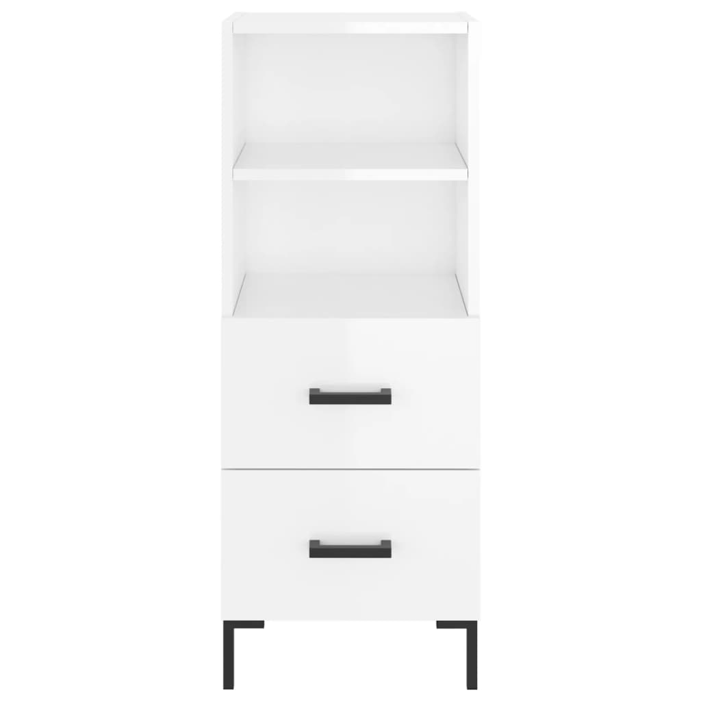 vidaXL Buffet haut Blanc brillant 34,5x34x180 cm Bois d'ingénierie