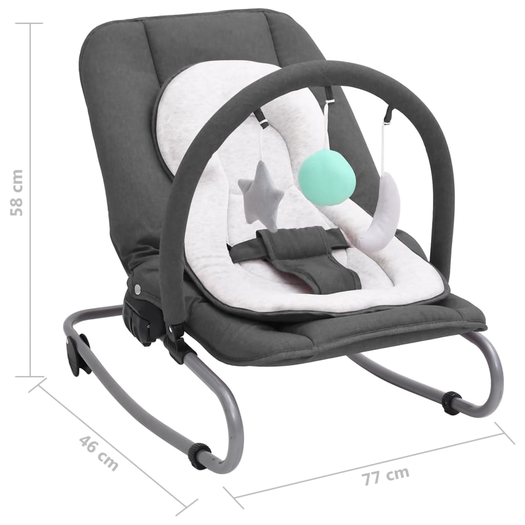 vidaXL Transat pour bébé Anthracite Acier