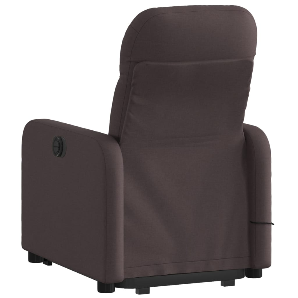 vidaXL Fauteuil inclinable de massage électrique Marron foncé Tissu