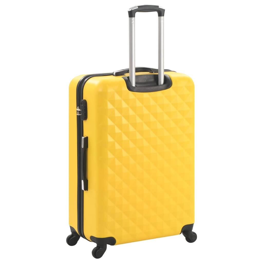 vidaXL Valise rigide 3 pcs Jaune ABS