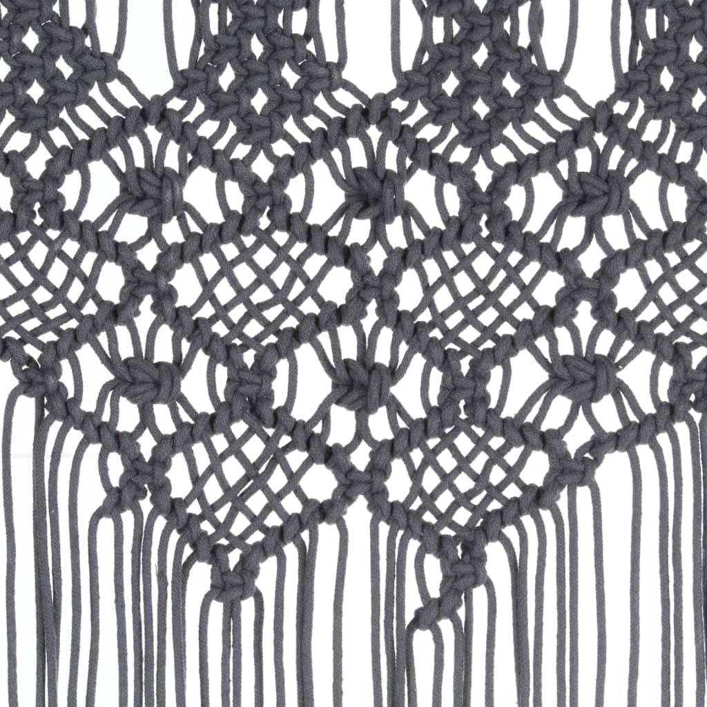 vidaXL Rideau en macramé Anthracite 140x240 cm Coton