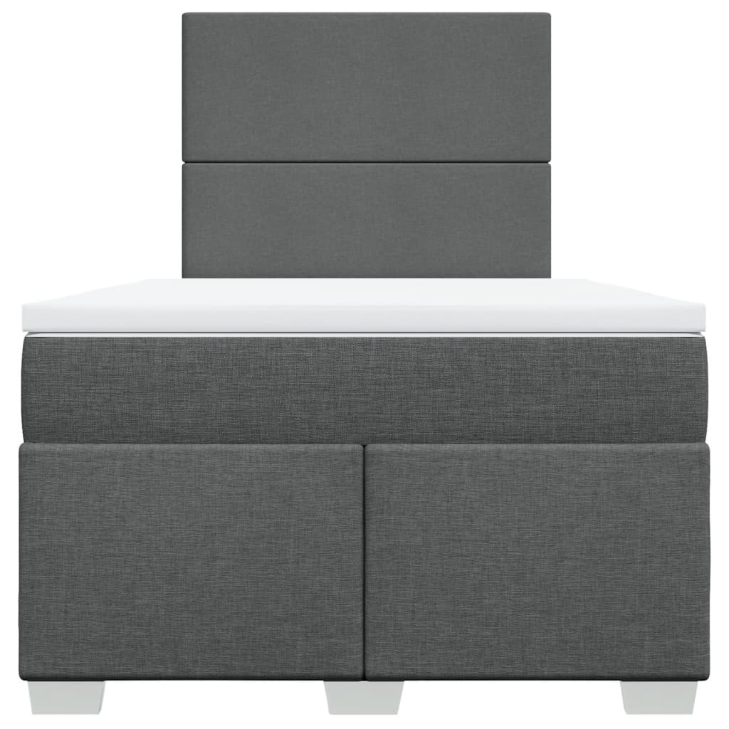 vidaXL Sommier à lattes de lit avec matelas gris foncé 120x190cm tissu