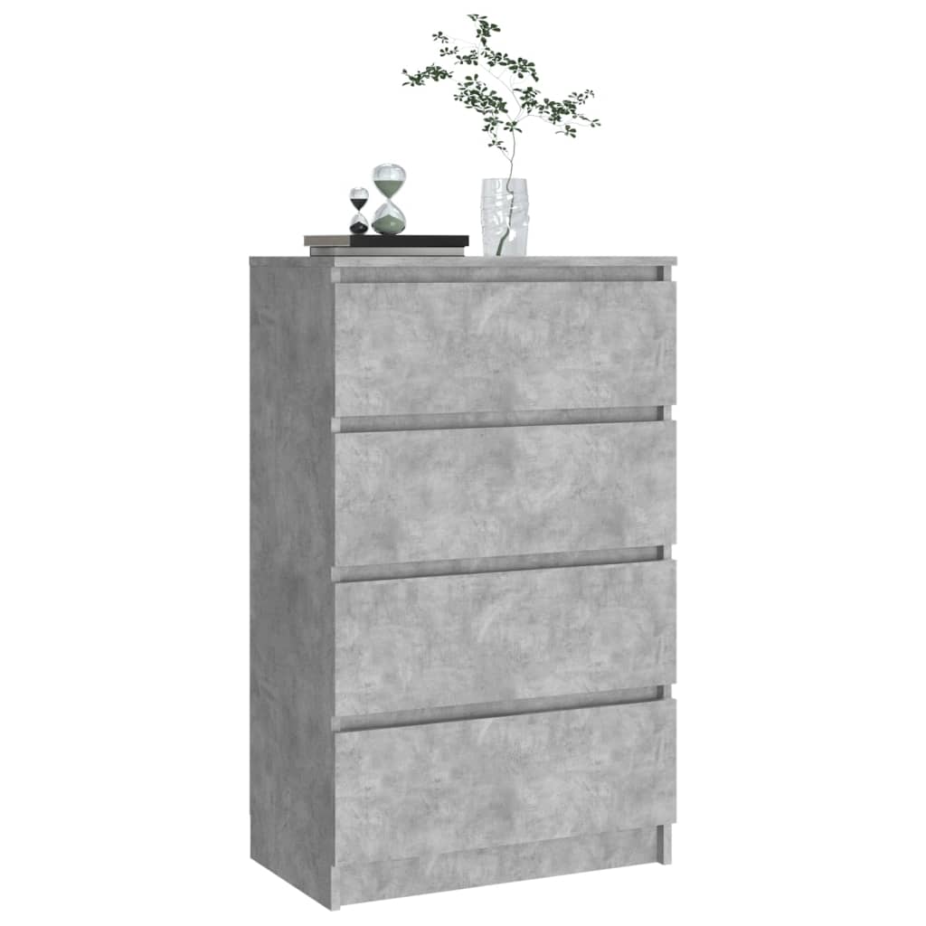 vidaXL Buffet Gris béton 60x35x98,5 cm Bois d'ingénierie