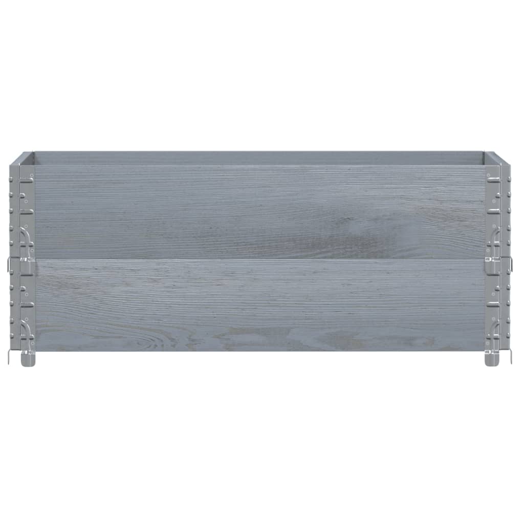 vidaXL Colliers de palette 2 pcs gris 100x50 cm bois de pin solide