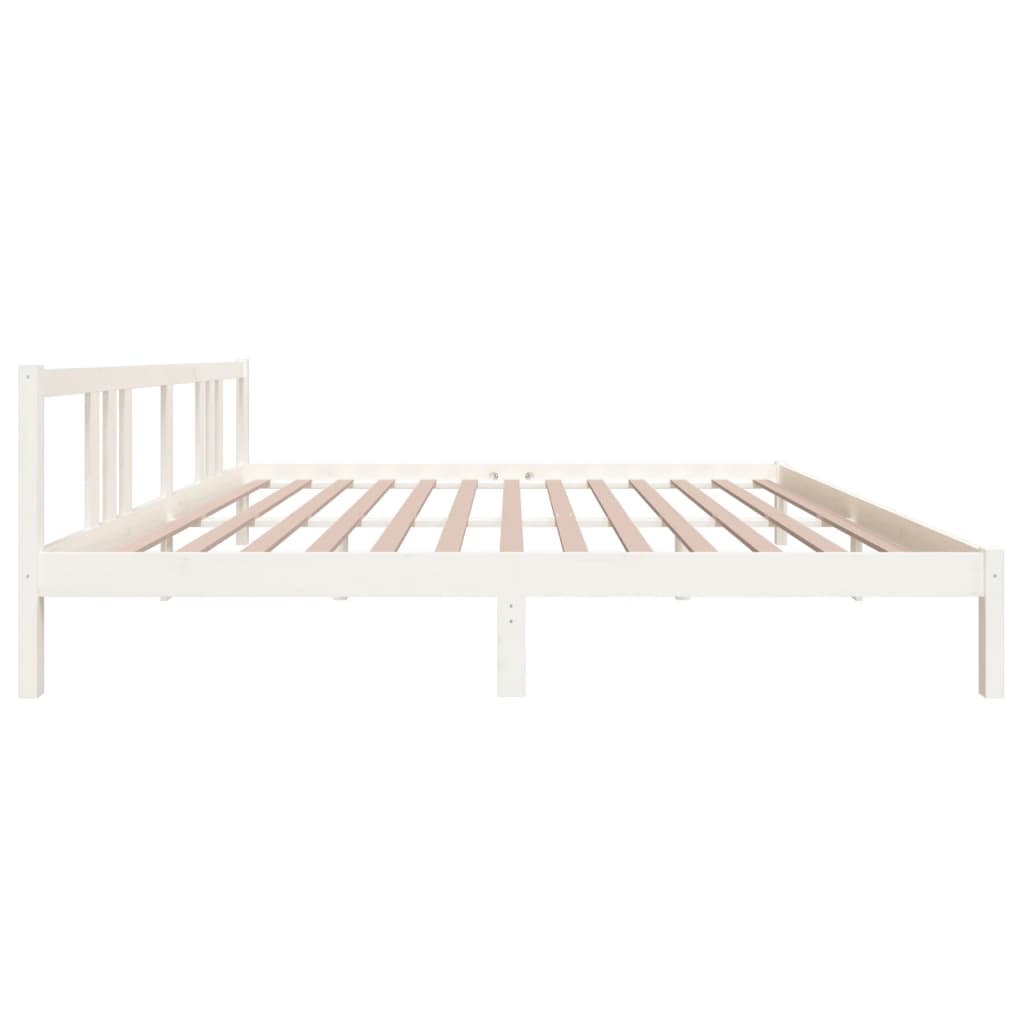 vidaXL Cadre de lit sans matelas blanc bois massif 200x200 cm