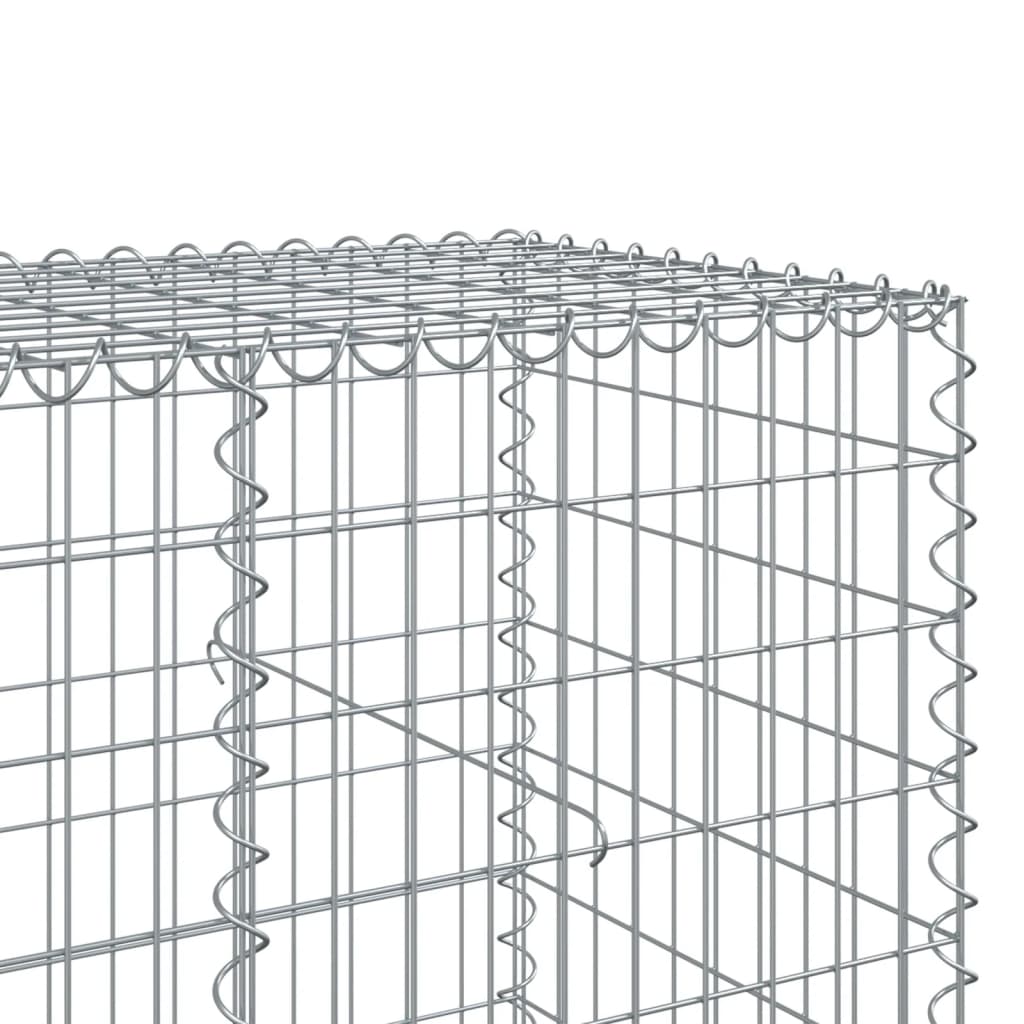 vidaXL Panier gabion avec couvercle 1150x100x100 cm fer galvanisé