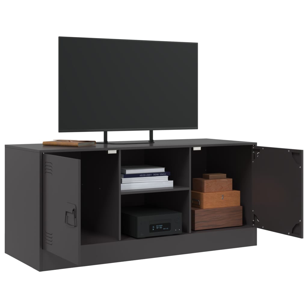 vidaXL Meuble TV noir 99x39x44 cm acier