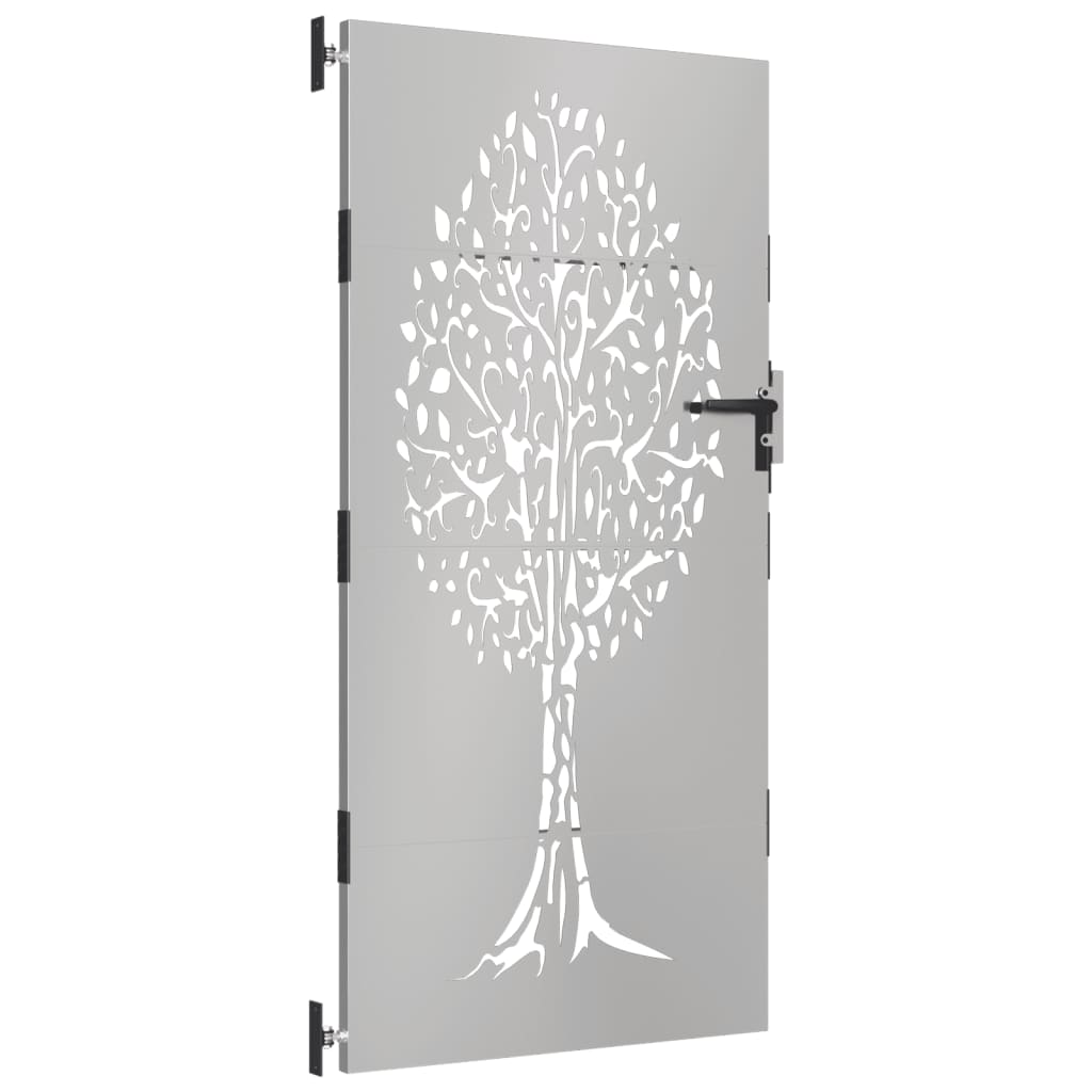 vidaXL Portail de jardin 85x200 cm acier corten conception de l'arbre