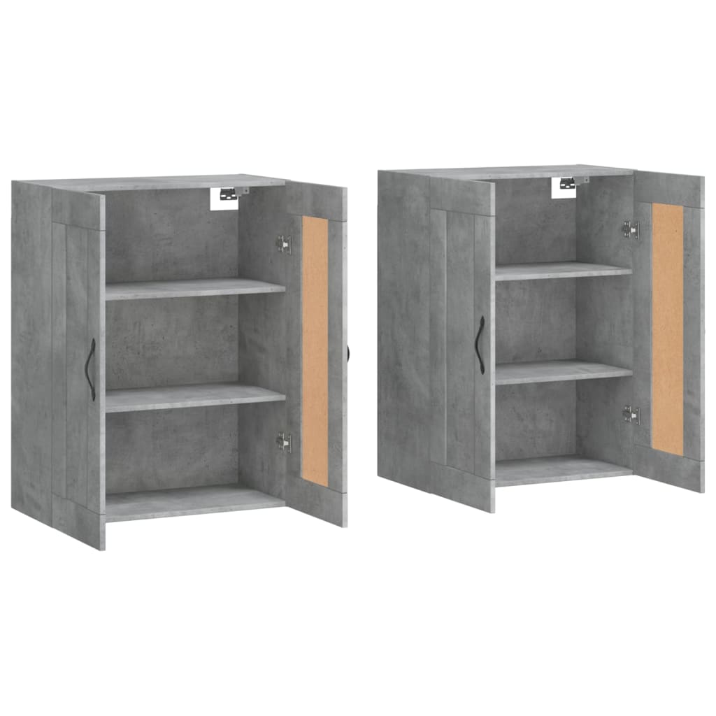 vidaXL Armoires murales 2 pcs gris béton bois d'ingénierie