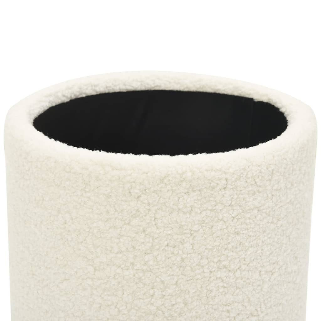 vidaXL Tabouret de rangement rond Blanc Molleton