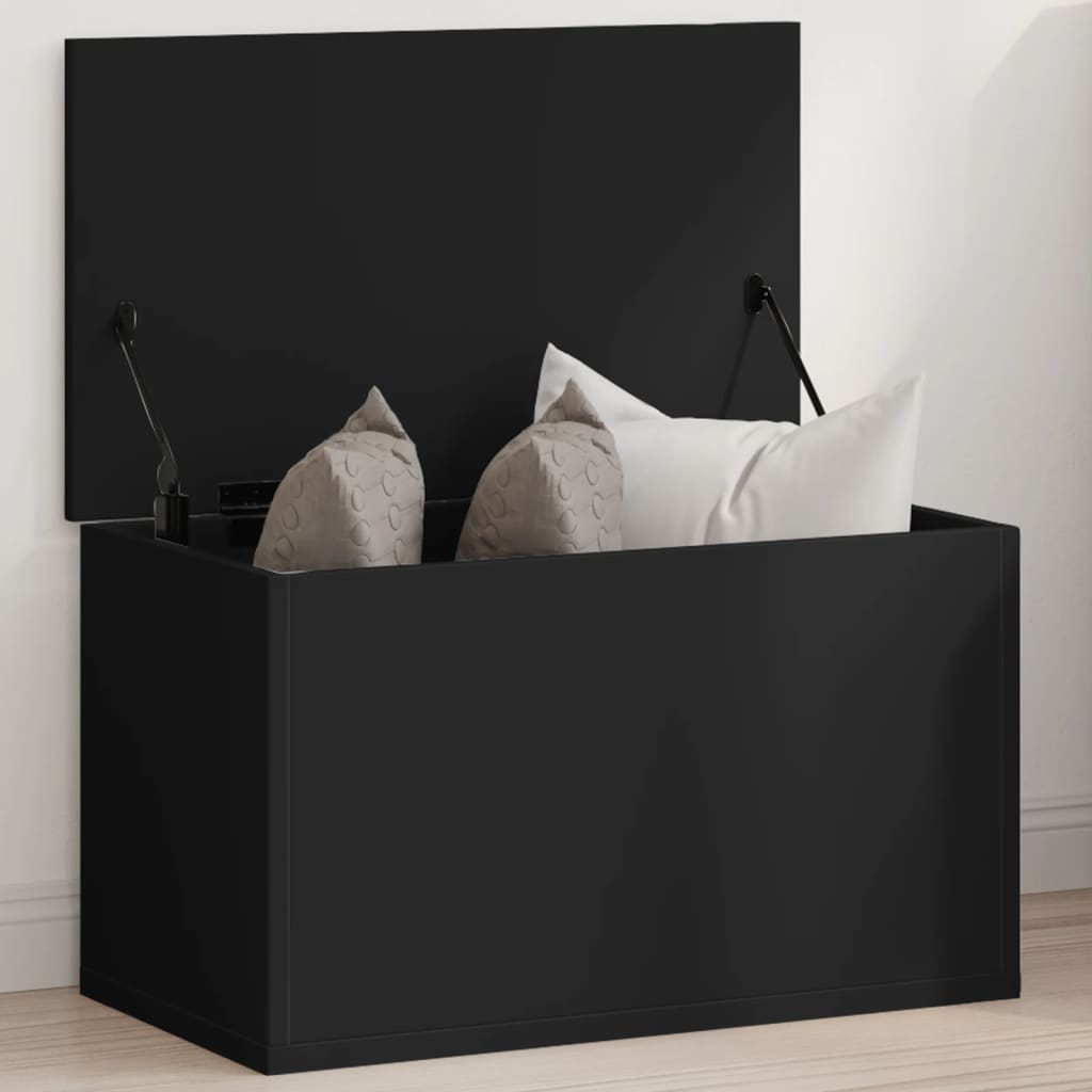 vidaXL Boîte de rangement noir 60x35x35 cm bois d'ingénierie