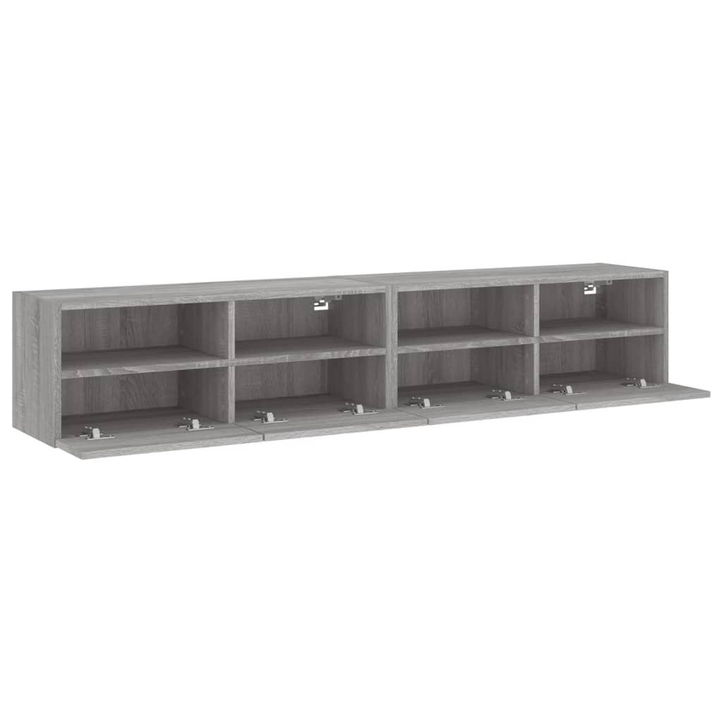 vidaXL Meubles TV muraux 2pcs sonoma gris 80x30x30cm bois d'ingénierie