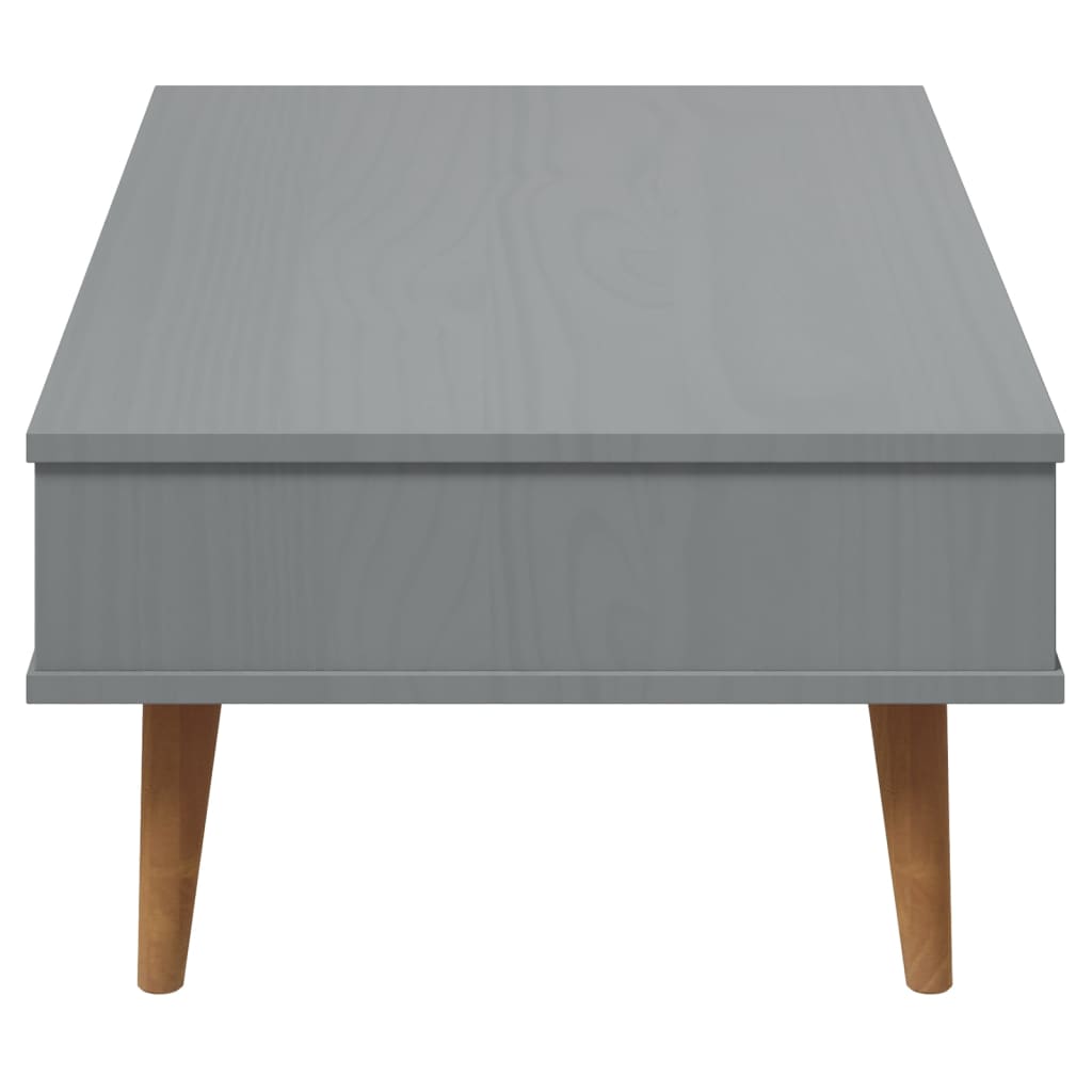 vidaXL Table basse MOLDE Gris 100x55x31 cm Bois de pin massif