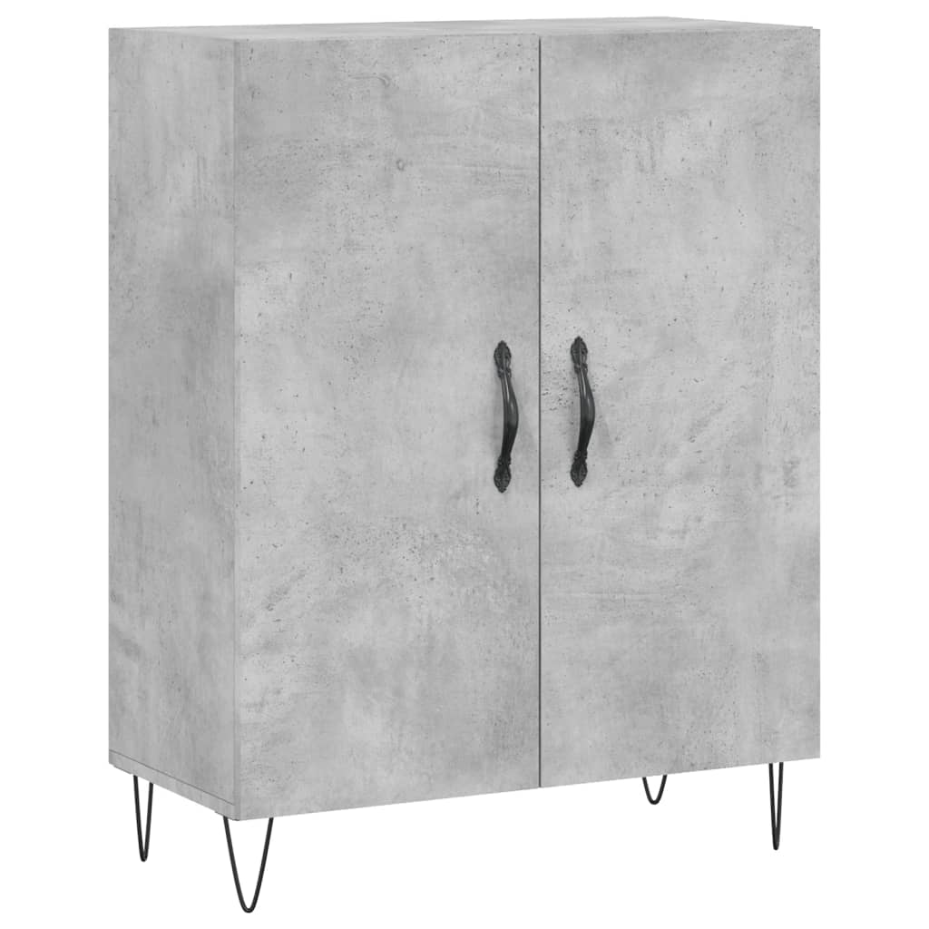 vidaXL Buffet gris béton 69,5x34x90 cm bois d'ingénierie