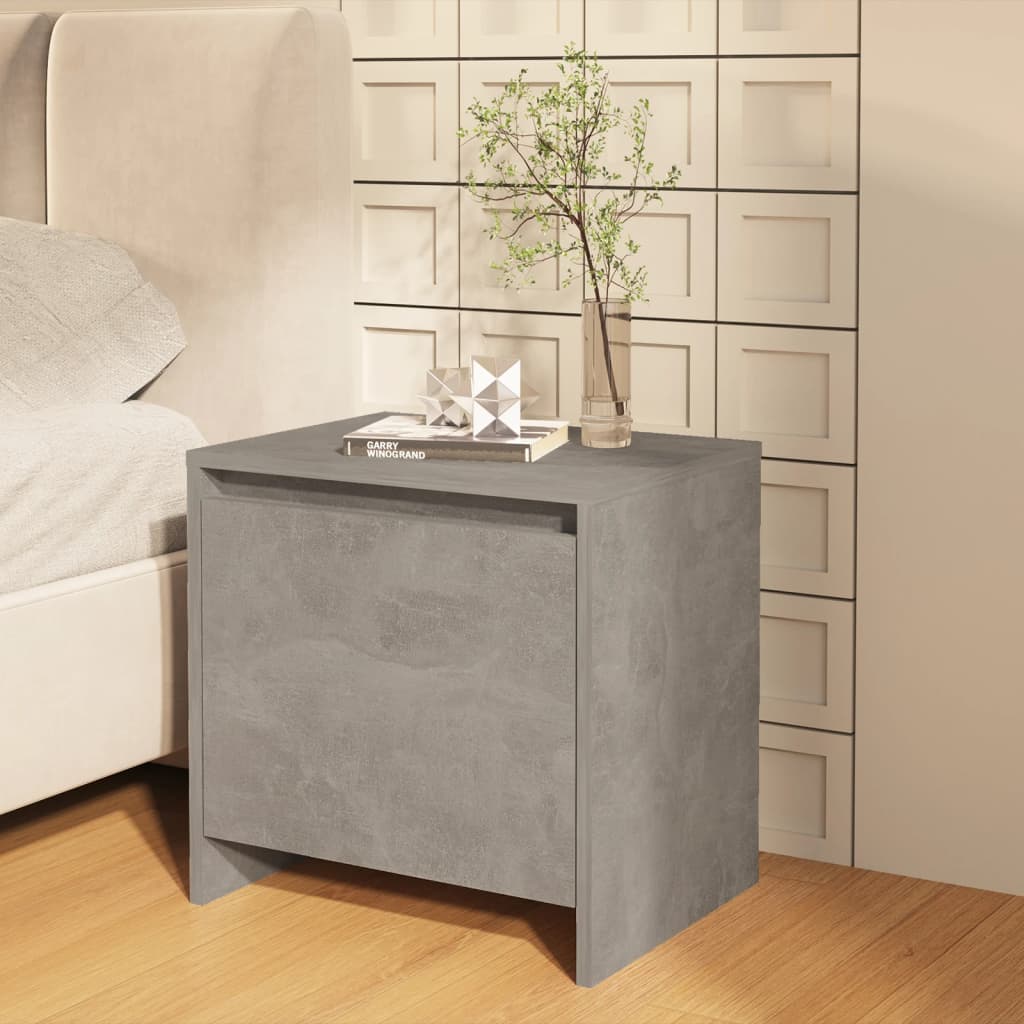 vidaXL Table de chevet gris béton 45x34x44,5 cm bois d'ingénierie