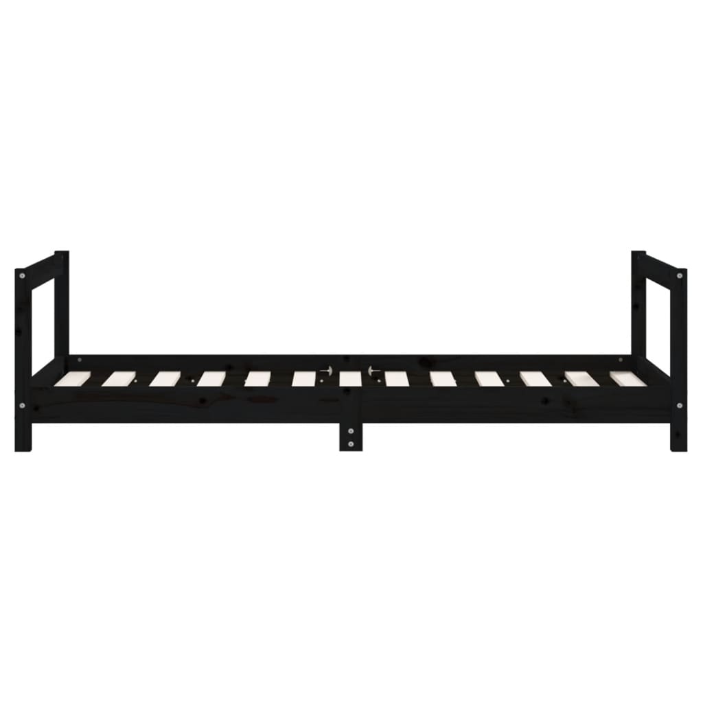 vidaXL Cadre de lit pour enfant noir 80x160 cm bois de pin massif