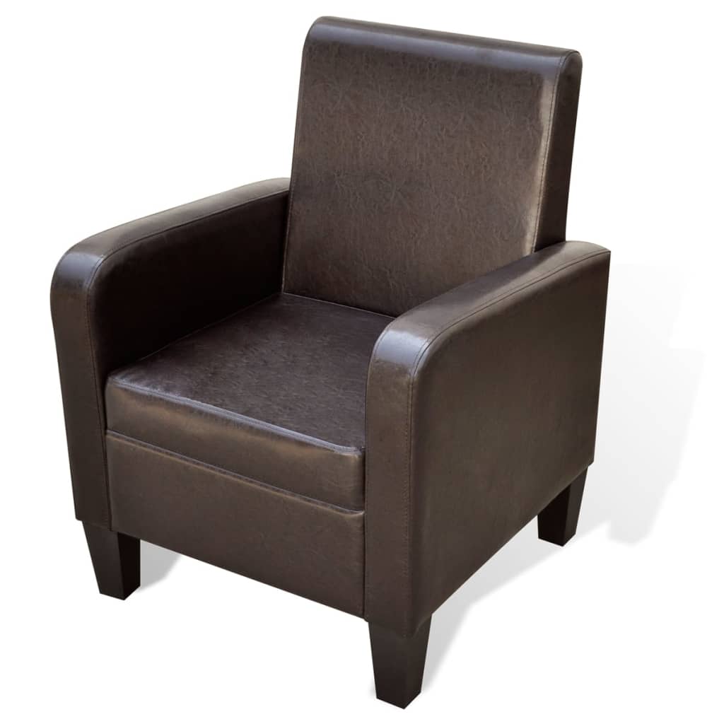 vidaXL Fauteuil Marron Similicuir