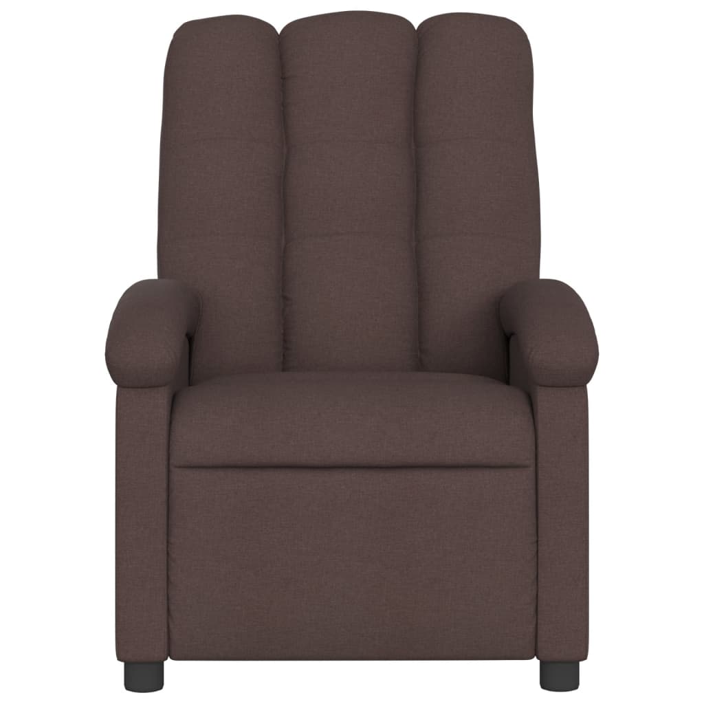 vidaXL Fauteuil inclinable électrique Marron foncé Tissu