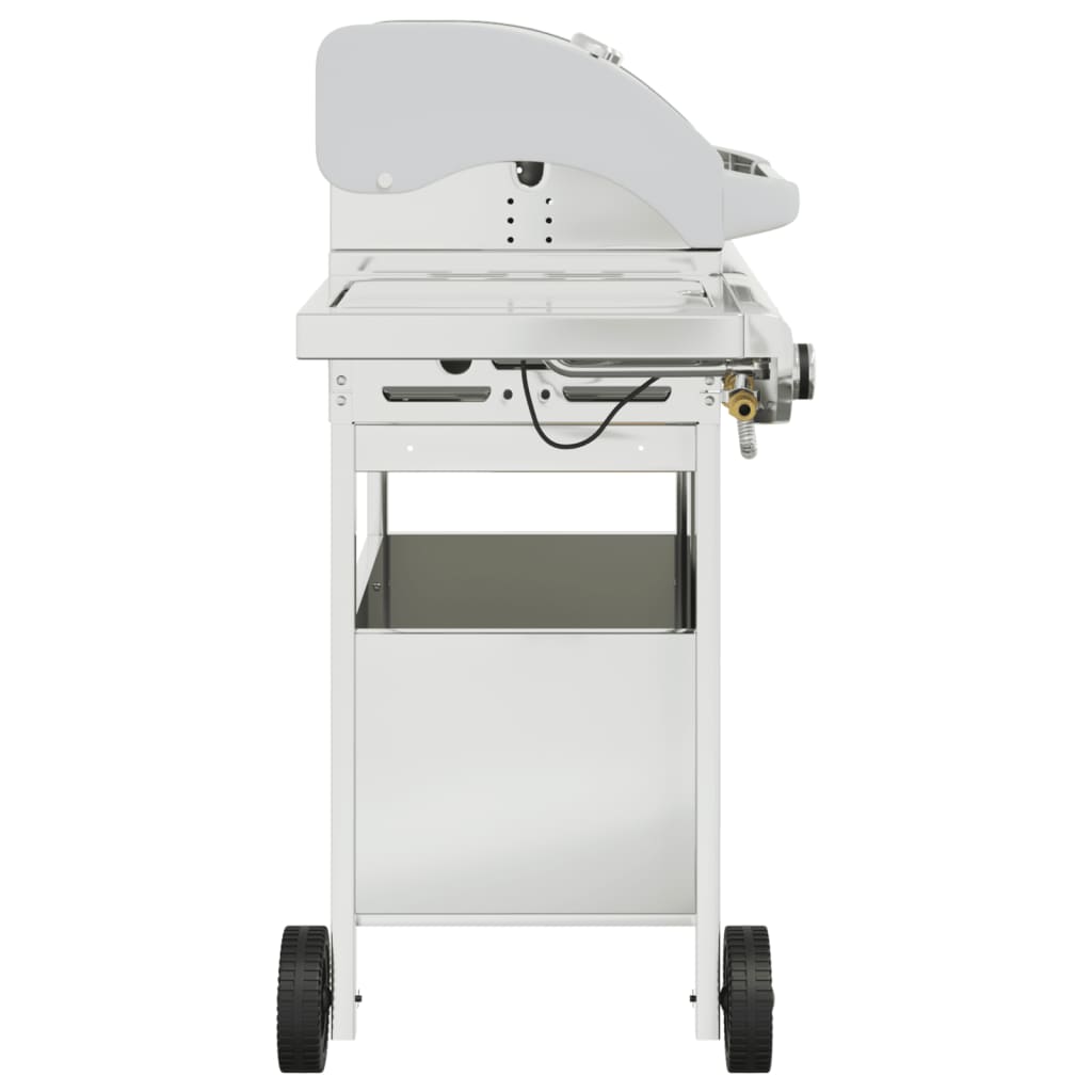 vidaXL Barbecue gril à gaz avec 4 brûleurs argenté acier inoxydable