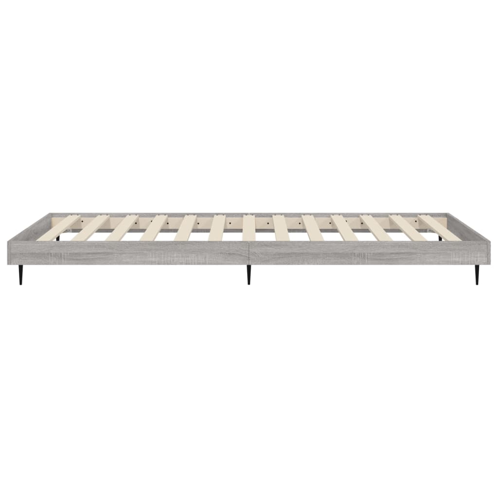 vidaXL Cadre de lit sans matelas sonoma gris 100x200 cm