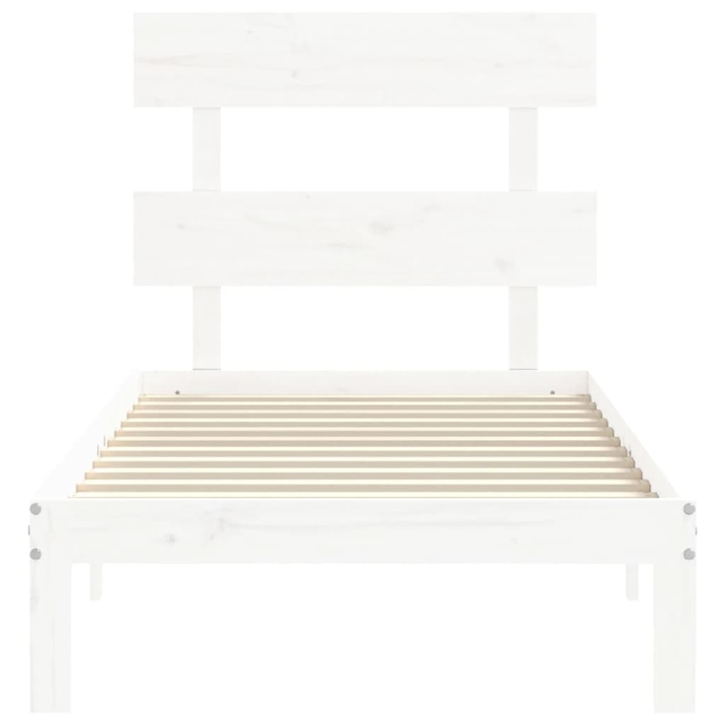 vidaXL Cadre de lit sans matelas blanc 90x200 cm bois de pin massif