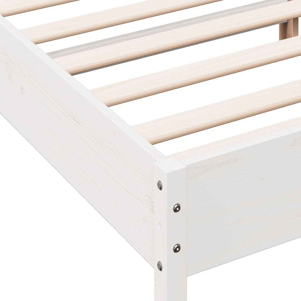 vidaXL Cadre de lit sans matelas blanc 140x200 cm bois de pin massif