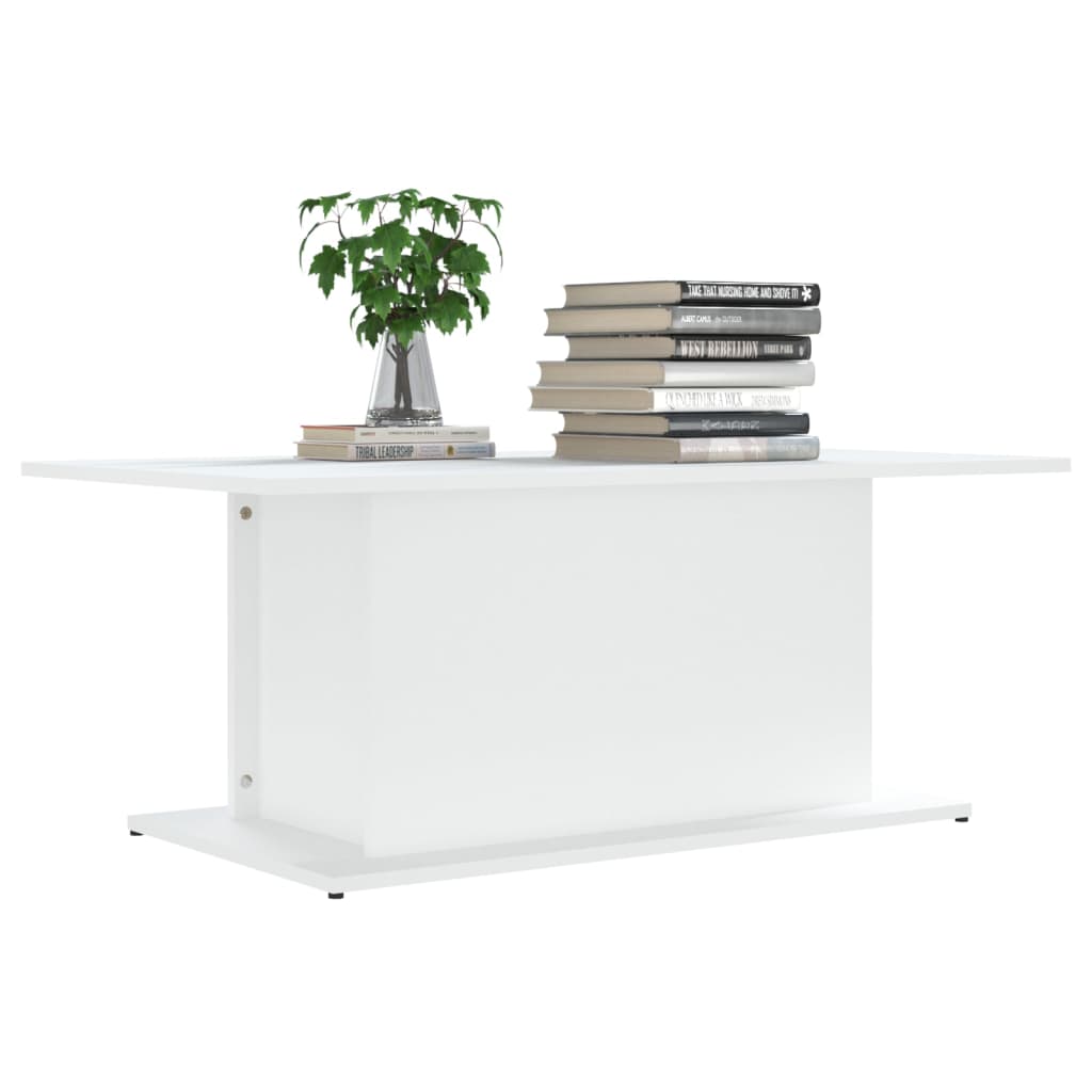 vidaXL Table basse blanc 102x55,5x40 cm bois d'ingénierie