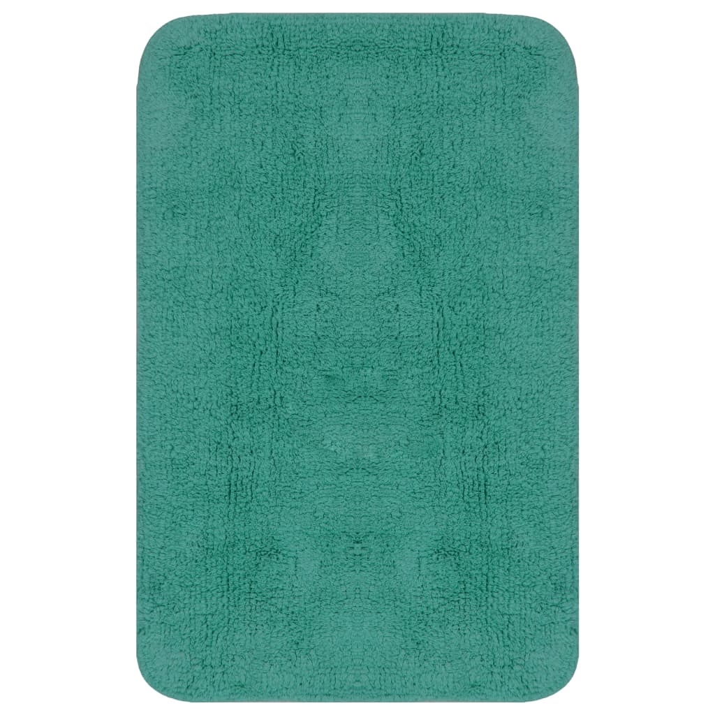 vidaXL Jeu de tapis de salle de bain 3 pcs Tissu Turquoise