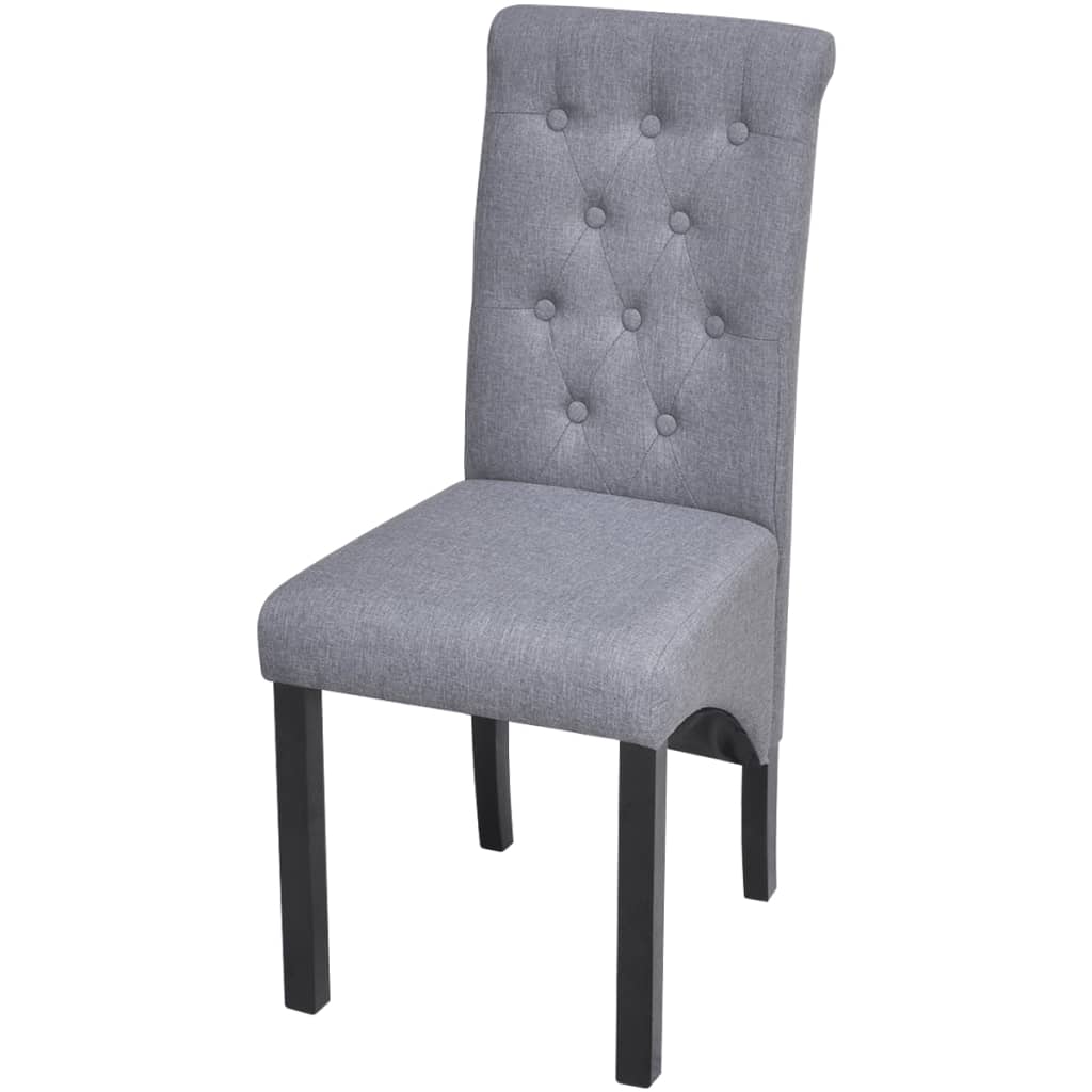 vidaXL Chaises à manger lot de 4 gris clair tissu