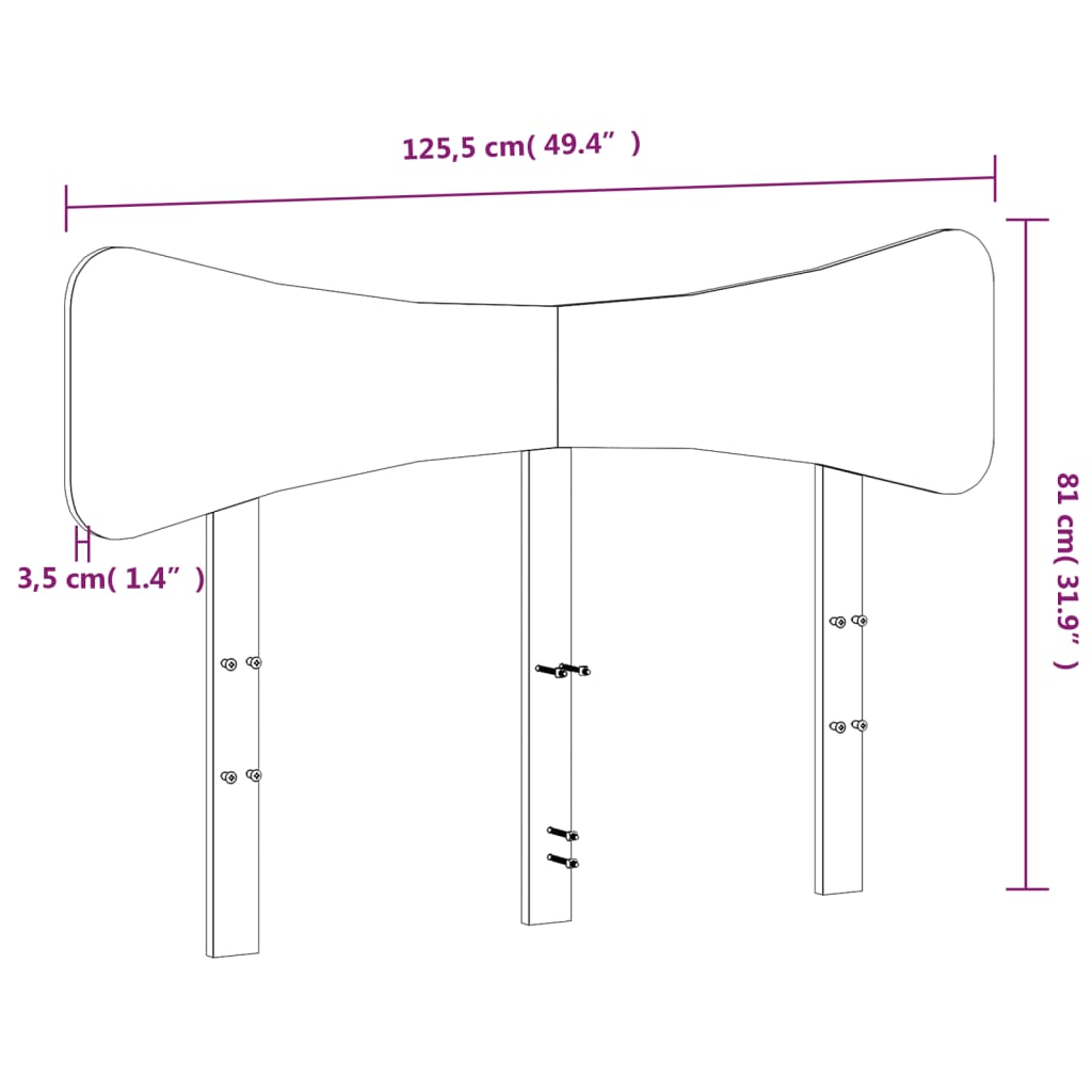 vidaXL Tête de lit blanc 120 cm bois massif de pin